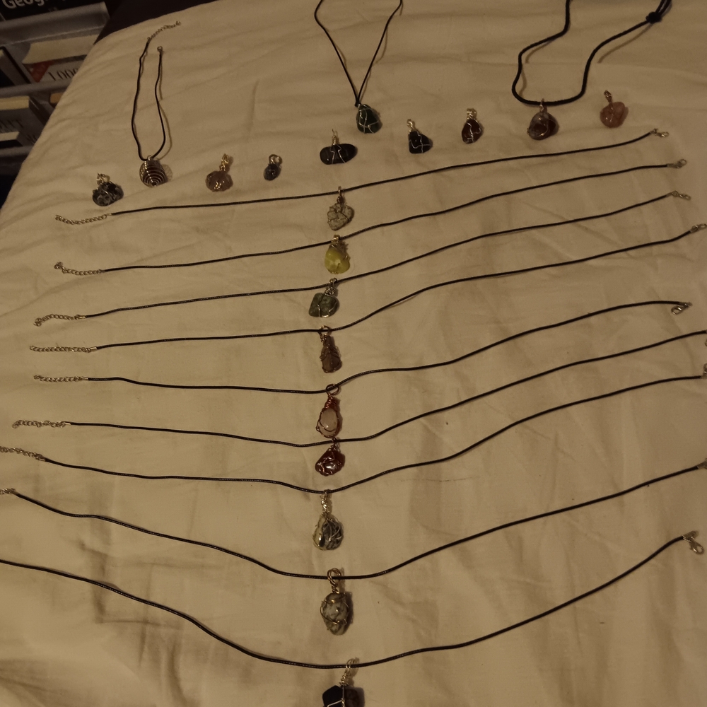 Elegant Multicolor Gemstone Pendant Necklace Set